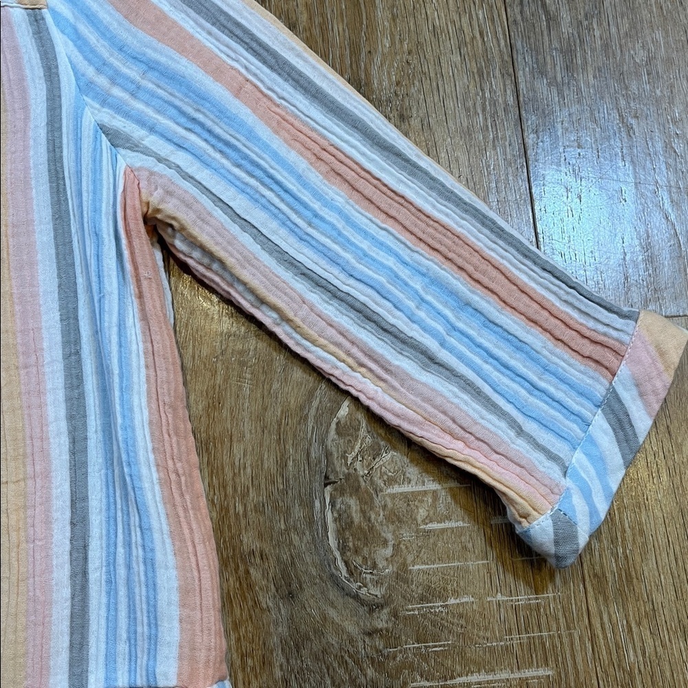 Soft Surroundings Laguna Gauze Stripe Dress Multi Color Petite Small EUC Cotton - Picture 7 of 16